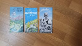3 antike Prospekte von Klosters