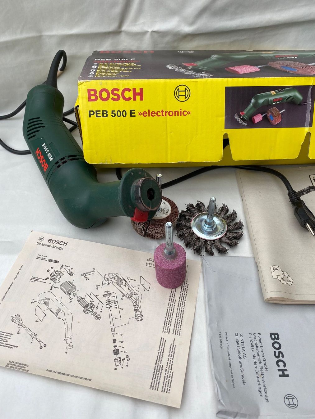 Bosch Smerigliatrici & Lucidatrici: Bosch PEB 500 E Schleifbürste, Radial- / Geradschleifer – Usato da Emmen venduto da Sutim2005 5