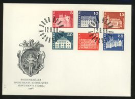 1964–1968, FDC, Baudenkmäler (Nr. 412—417)