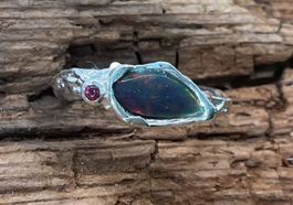 Opalring in Sterlingsilber, Gr.55
