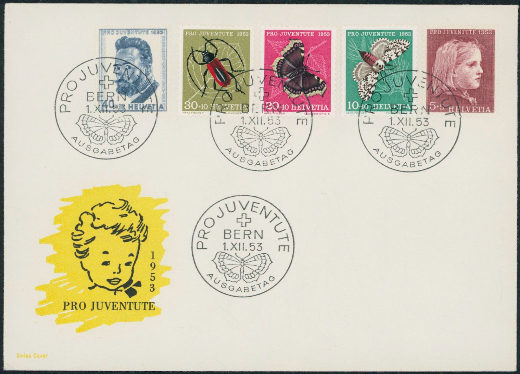 Alle Briefmarken: 1953 - Pro Juventute - Ersttagsbrief FDC ET – Gebraucht aus Schindellegi von leecollect