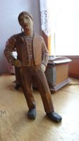 schöne alte geschnitzte Holzfigur Bauer  selten! 14cm hoch
