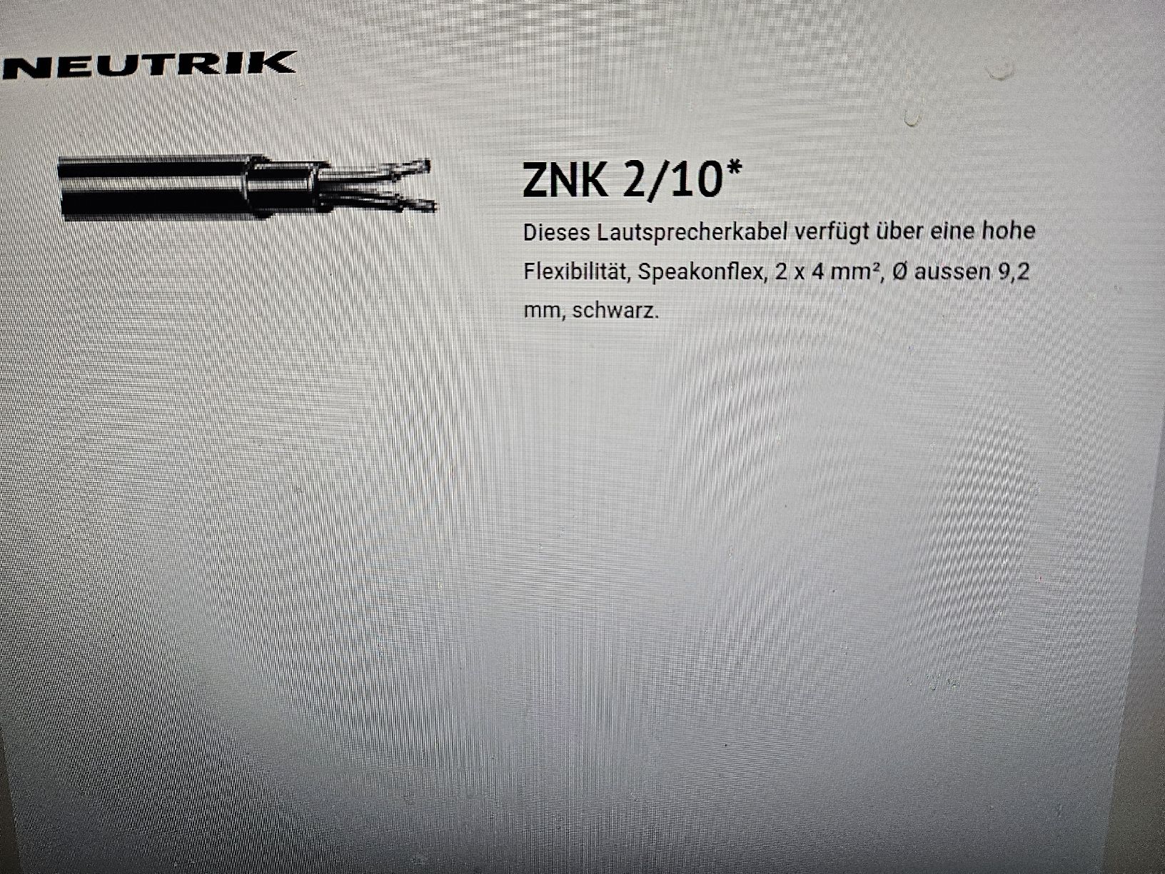 Neutrik Cavi: Neutrik Speaconflex Lautsprecherkabel – Usato da Diepoldsau venduto da Knochen 2