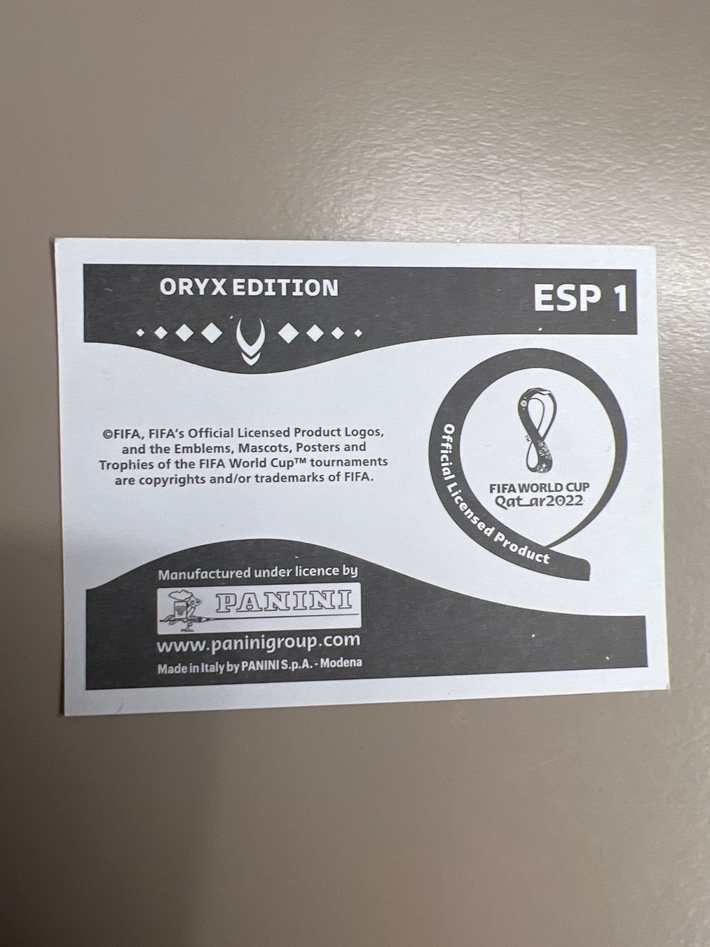 Panini Carte collezionabili: Panini Qatar 2022 Oryx Edition Spain ESP1 – Nuovo (secondo la descrizione) da Dietikon venduto da Emoruk 1