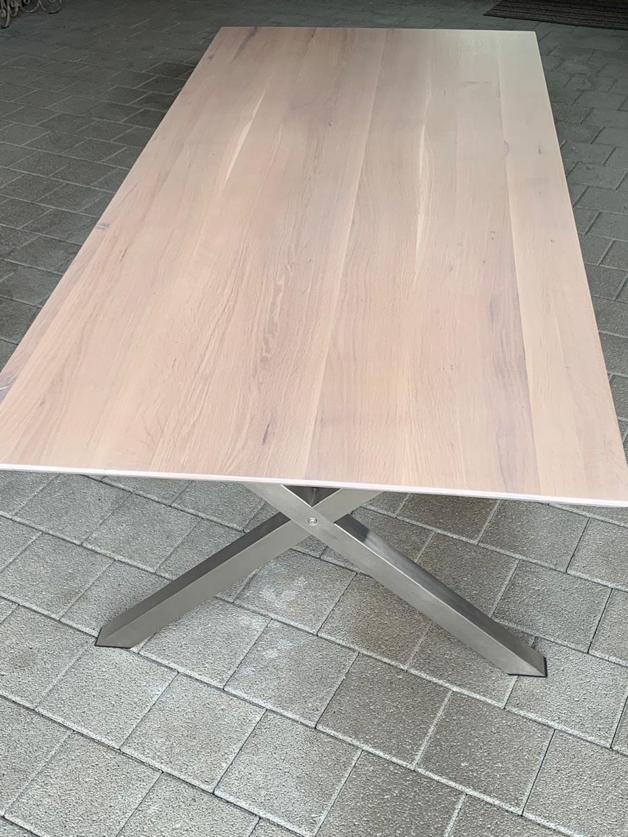 Pfister Tische: Massiver Eiche Tisch mit Edelstahlgestell – Gebraucht aus Villmergen von kasaja 7