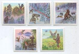 Briefmarken "Jagd". Russland.
