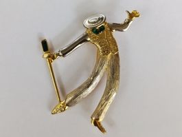 Broche Vintage Figurative– Strass Verts & Émeraude!
