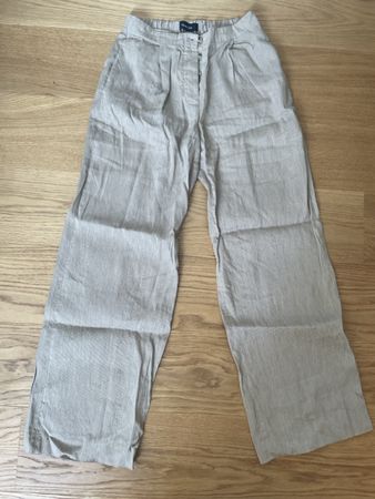 Leinen Massimo Dutti Hose beige gestreift