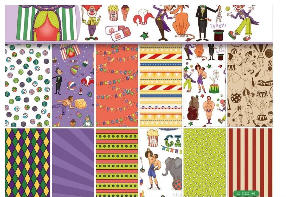Papiere: 12 Blatt Design-Papier, Bastelpapier "The circus" – Neu und originalverpackt aus Effretikon von wenuss 2
