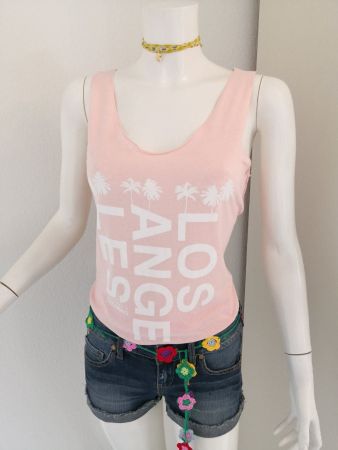 🤩MANGO TRÄGER TOP ROSA LOS ANGELES-DRUCK NEU&GUCCI P