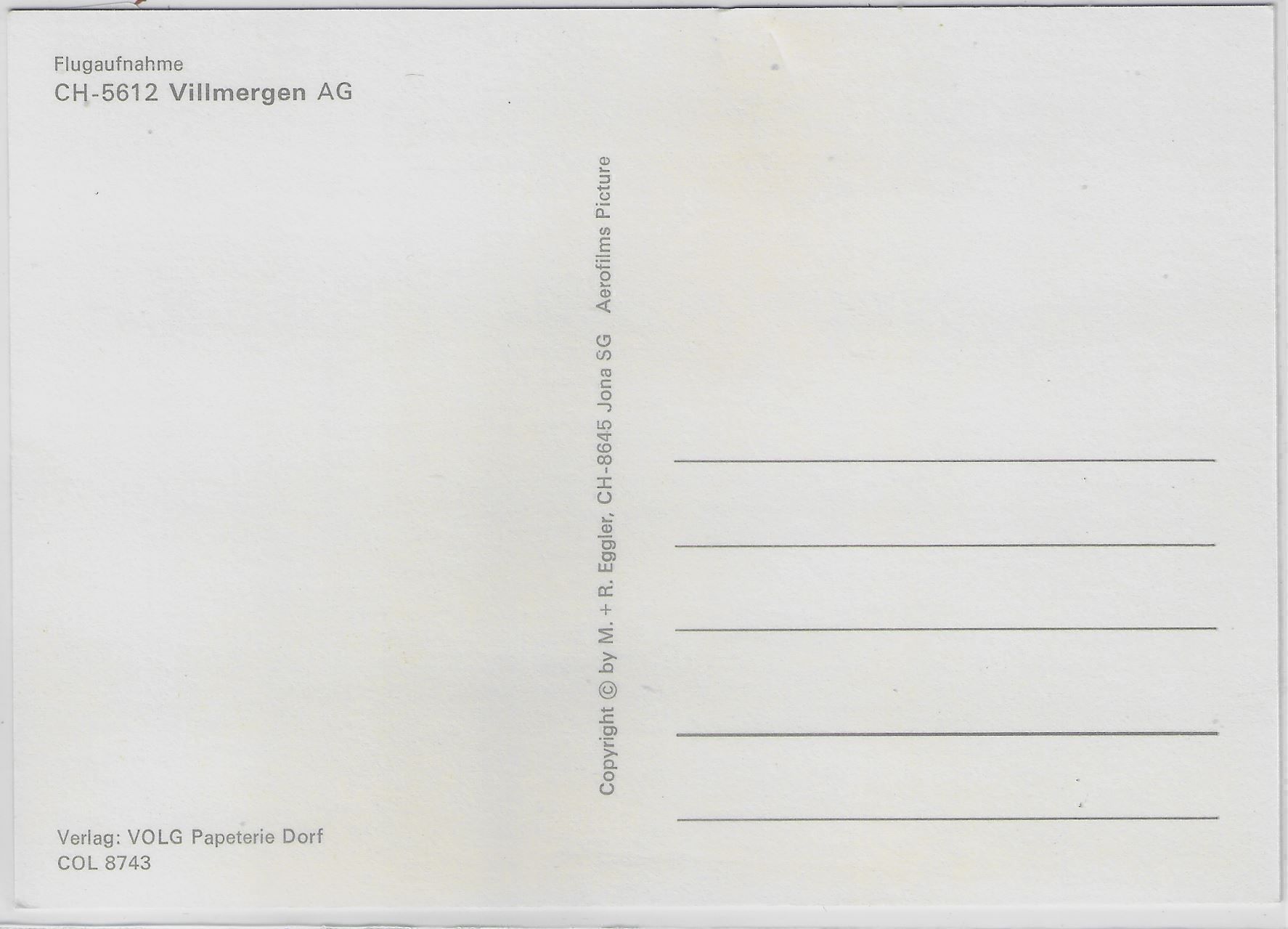 Cartoline postali: Flugaufnahme Villmergen AG – Antico da Ettingen venduto da Kartenplanet 1