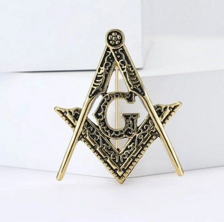 10x Brosche Retro Freimaurer Antikgold Broche maçonnique