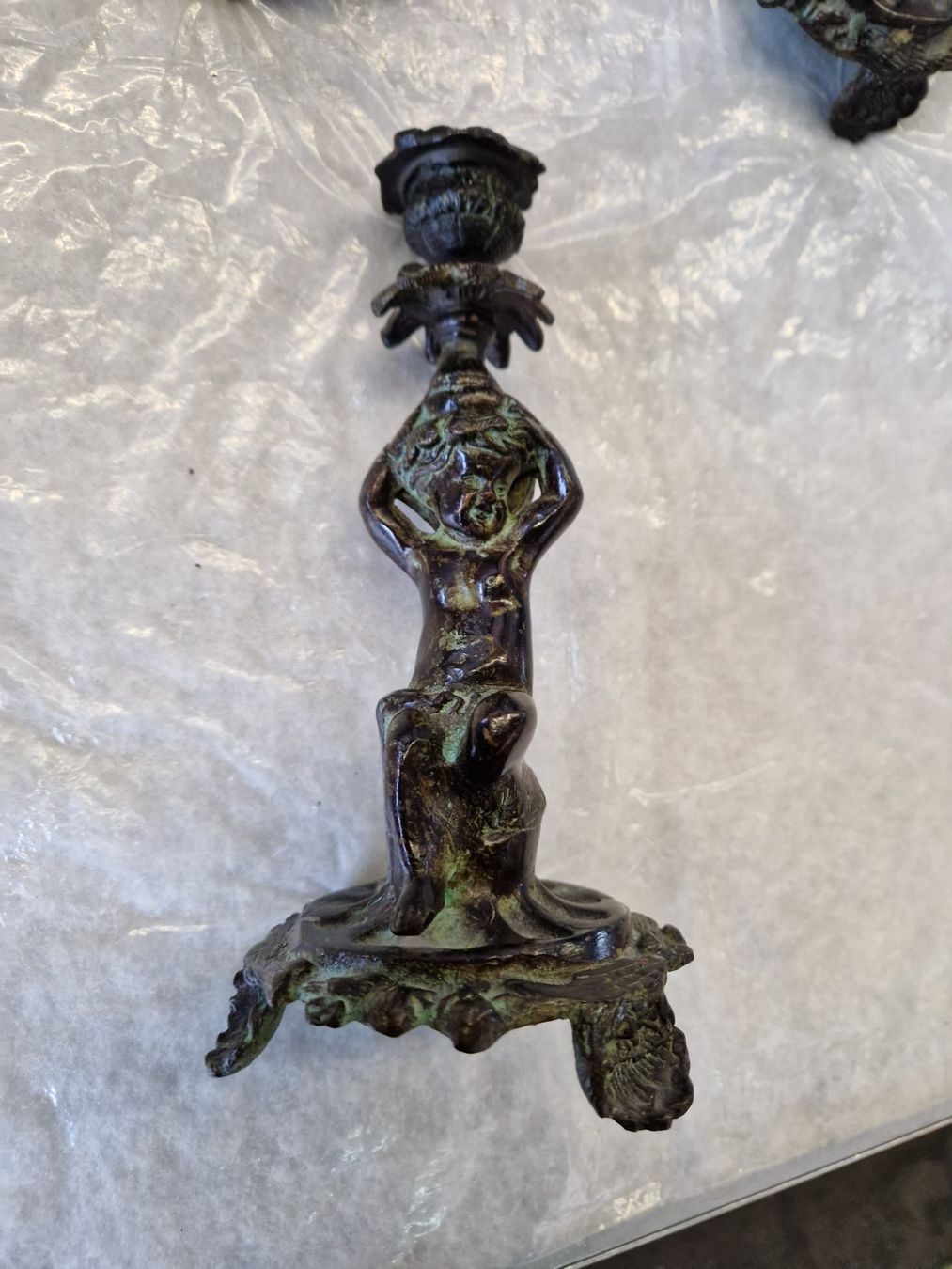 Portacandele: Antike Bronze Kerzenhalter 20cm hoch – Usato da Wädenswil venduto da verebe 4