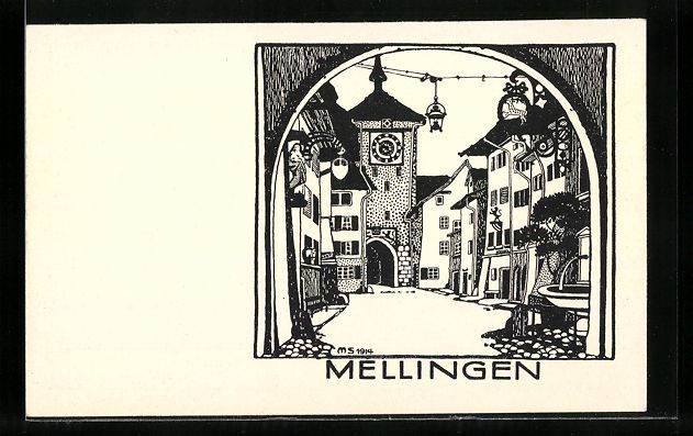 Cartes postales: AK Mellingen, Ortsansicht – D'occasion à Berlin par bartko-reher