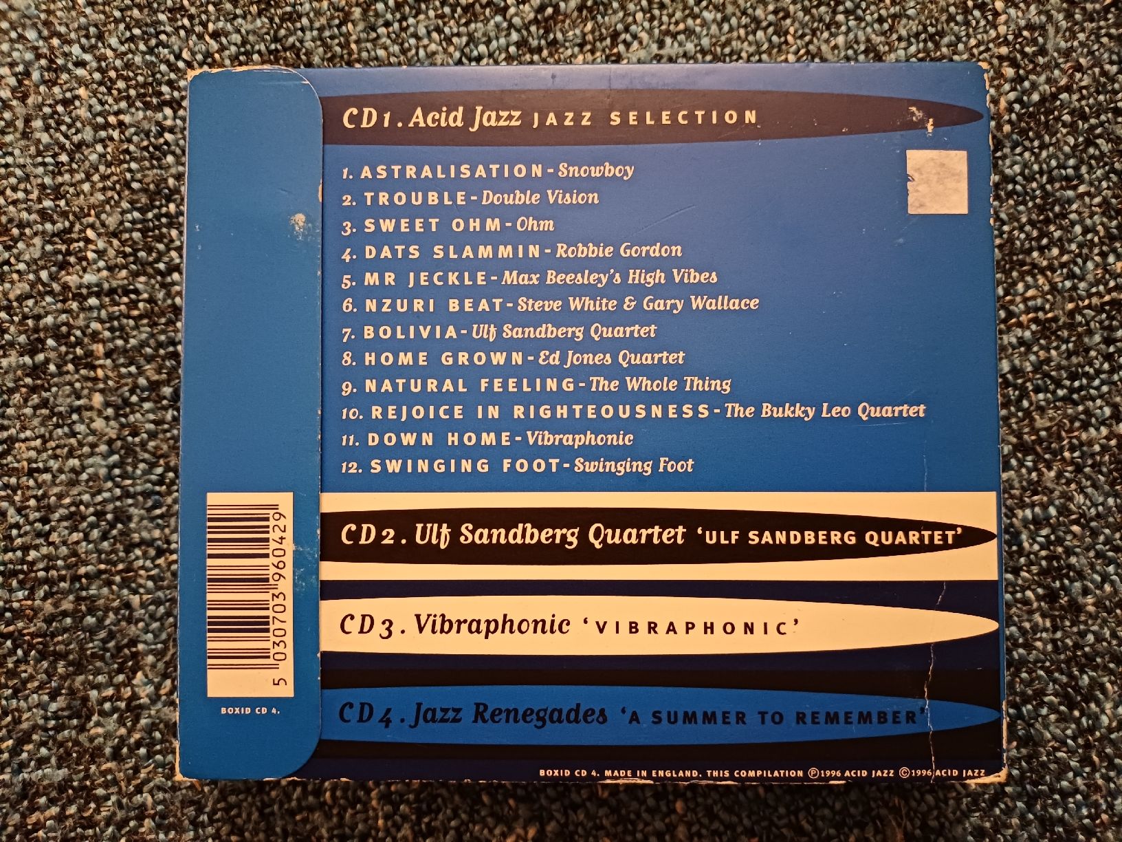 CD: ACID JAZZ "The original selection" CDx4 – Usato da Begnins venduto da Drastic-Sound 1