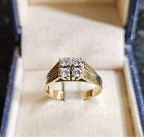 Damenring 750 Gelbgold mit 4 Brillanten – neuwertig überholt