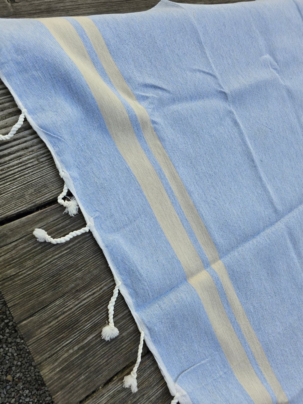 Badetücher: Fouta: Hammamtuch ciel (hellblau)/blanc cassé-ANGEBOT – Neu (gemäss Beschreibung) aus Romanshorn von Rachacha 1