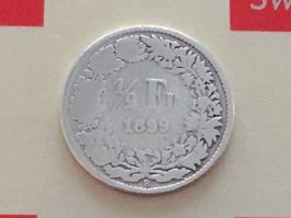 1/2 Franken 1899 s, selten nur 0,4 Mio!