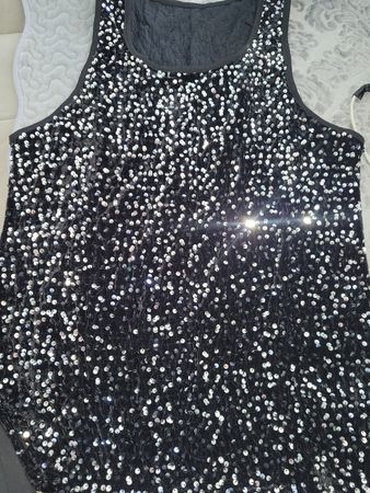 Glitzer Top Pailletten Gr. M Party Festlich