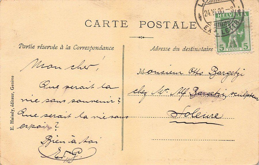 Cartoline postali: Lausanne, Banque Cantonale, circulée 1908 – Usato da Frauenfeld venduto da POML 1