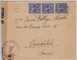 Zensurbrief 1946 Amerik. brit. Zone nach Neuchâtel