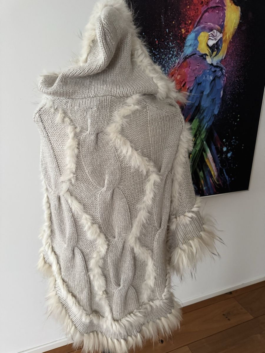 Maglioni & Felpe: Strickponcho mit Echter Pelz Marke  BomBoogie – Nuovo (secondo la descrizione) da Buchs ZH venduto da Automatic007 3