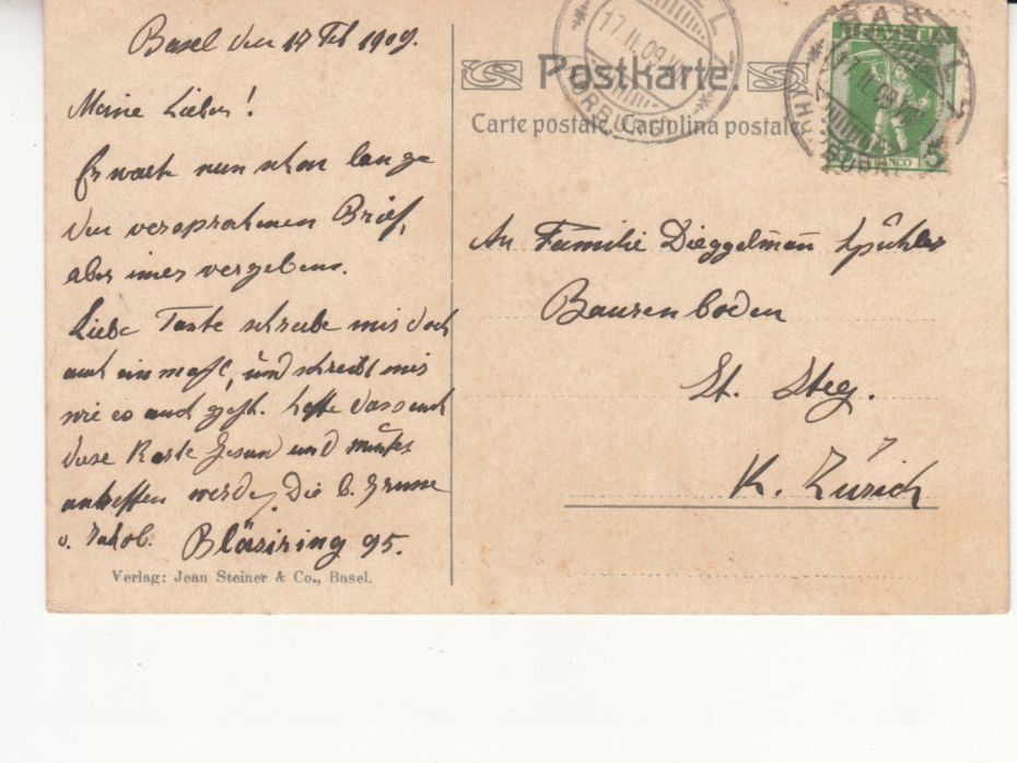 Cartoline postali: Basel 1909 – Usato da Bürglen TG venduto da StampGraf 1
