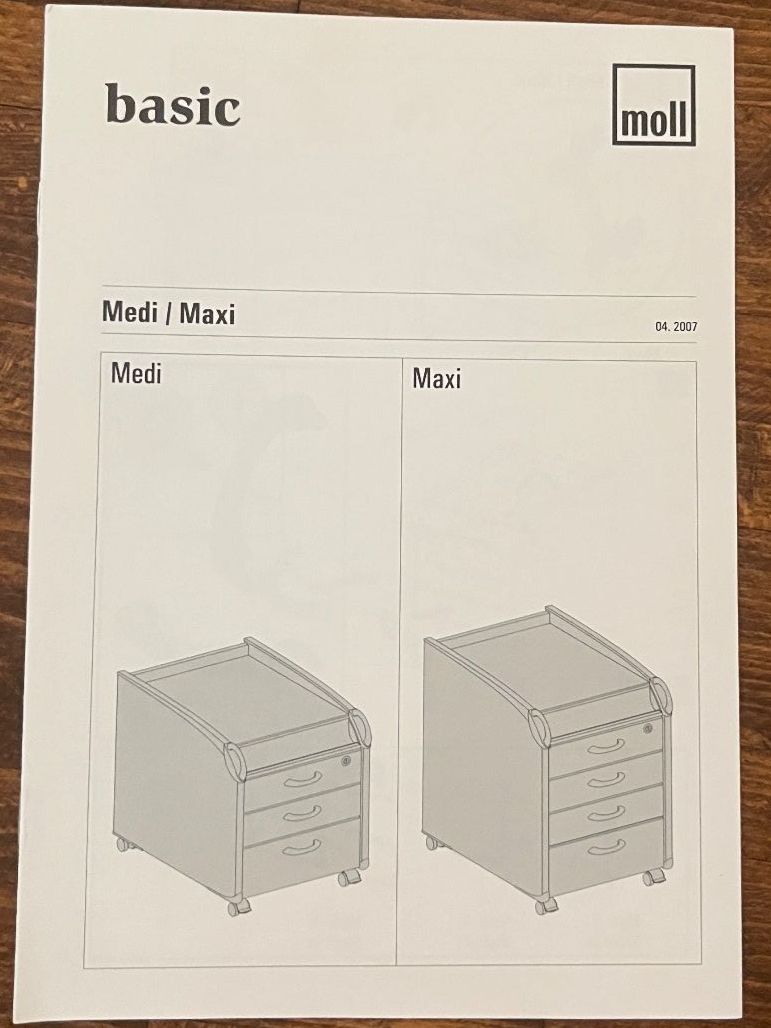 Moll Banconi: Rollcontainer Moll weiss grau mit 3 Schubladen – Usato da Thun venduto da Pfuschi74 9