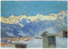 AK Giovanni Giacometti - Winterlandschaft Bergell, Top!