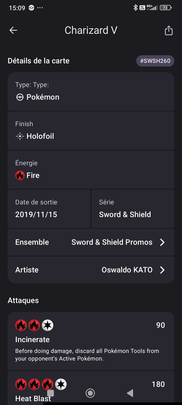 Pokémon Carte collezionabili: Carte Pokémon Charizard V  SWSH260  – Usato da Yverdon-les-Bains venduto da cashkiller 3