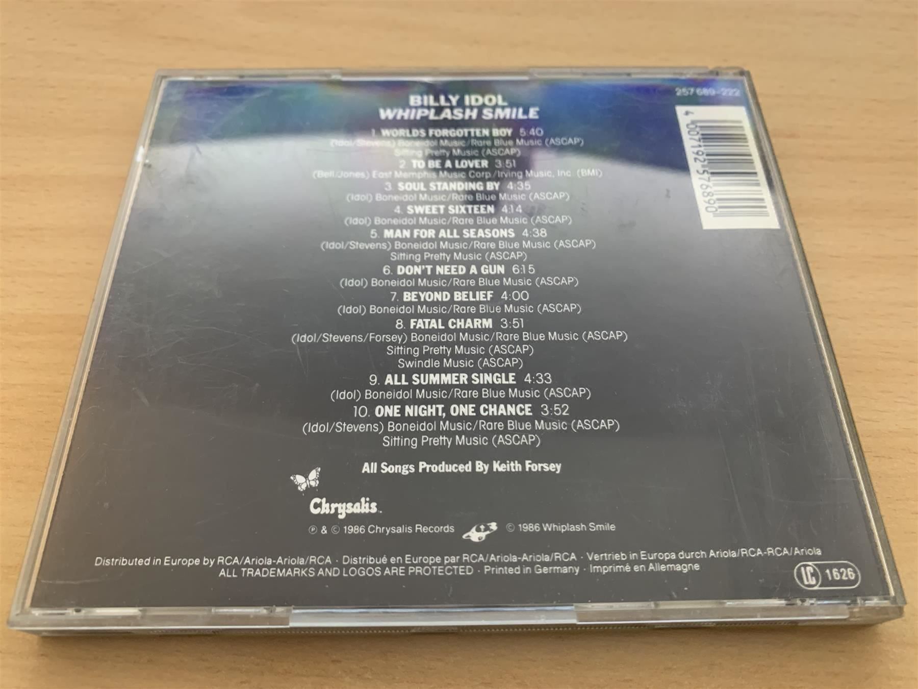 CDs: Billy Idol – Whiplash Smile – Gebraucht aus Rikon im Tösstal von Alpenmutz 1