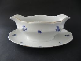 Schöne Sauciere mit Kornblumen Dekor von Langenthal 1945