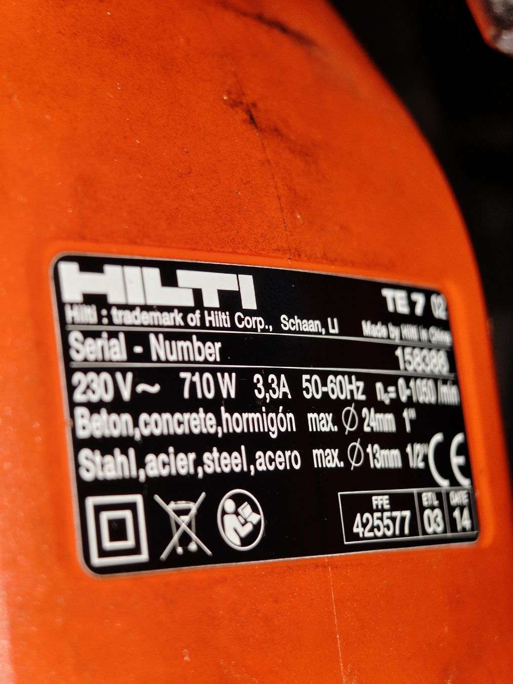 Hilti Trapani: HILTI TE7 Schlagbohrer – Usato da Dübendorf venduto da Johannes1993 3