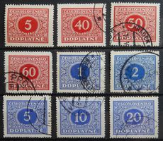 Tschechoslowakei CSSR Porto ex. Kat. 55-66 */gest. 1928