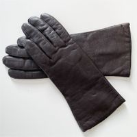 Handschuhe dunkelbraun Gr. 7 TOP mit Wollfutter