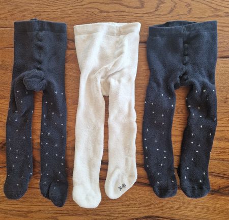🤍 Strumpfhosen 3er Set dunkelblau/weiss, Gr. 74/80
