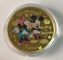 Münze MICKEY + MINNIE goldfarben WALT DISNEY True Love