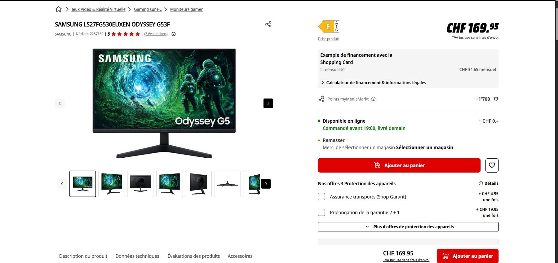 Samsung Monitor: Ecran Samsung Odyssey g5 – Difettoso da Fribourg venduto da Aswarder