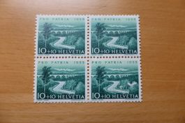 Pro Patria Viererblock 1955 Saane 10 Rp. - postfrisch