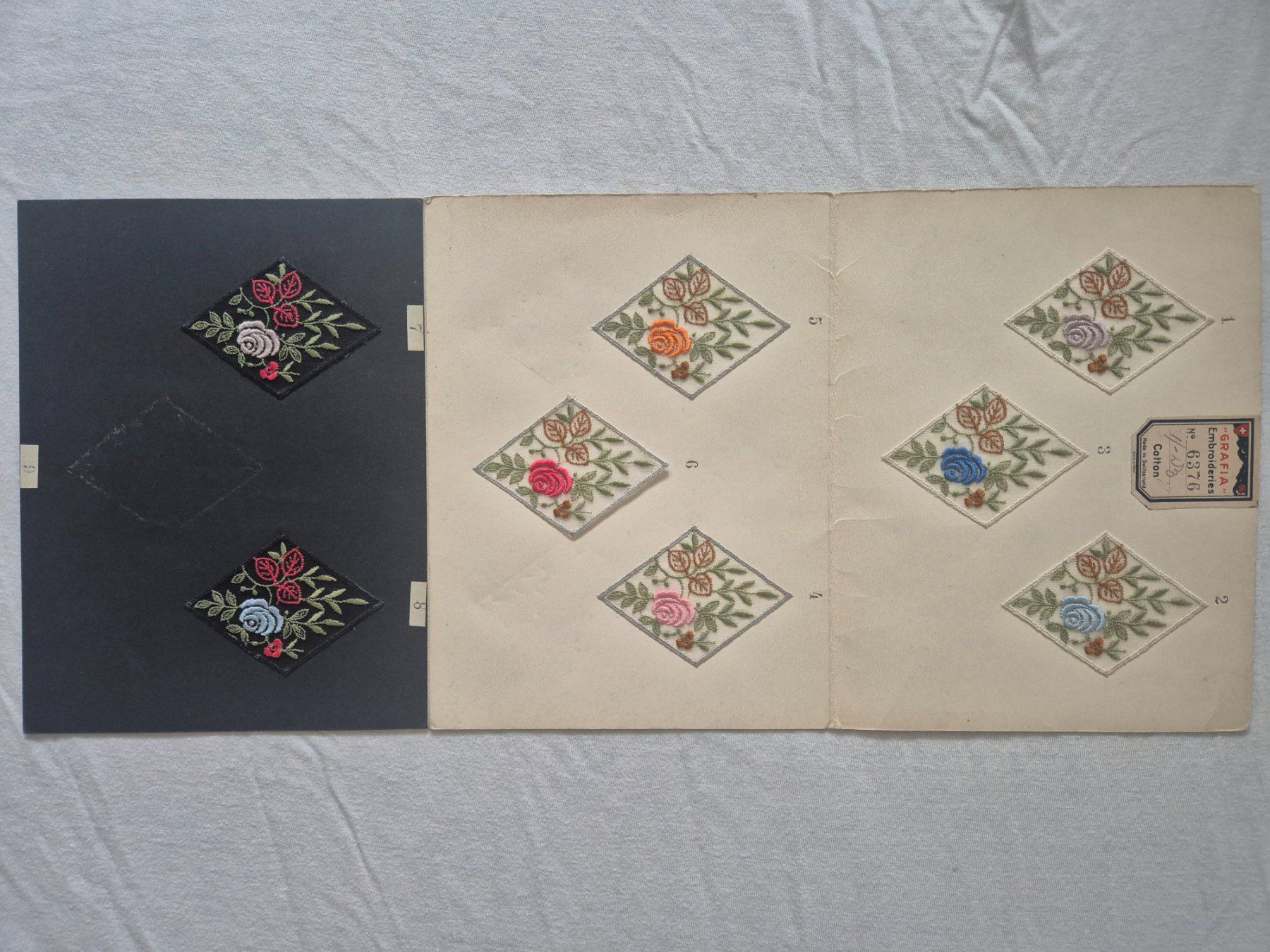 Tessuti: St. Galler Stickerei ca. 1940 – Usato da Winterthur venduto da Pumuckel4 2
