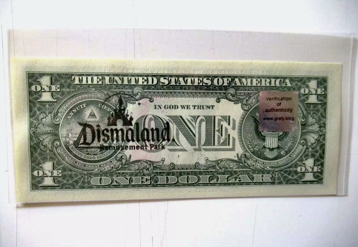 Grafica & Litografie: BANSKY DISMALAND "Pulp Fiction" 1 ECHTER US$ Dollar + Papier – Nuovo (secondo la descrizione) da Bülach venduto da Cspadanuda 1