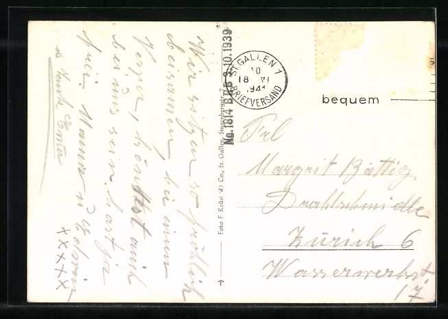 Ansichtskarten: St. Gallen, Höhen-Restaurant Waldegg, P – Gebraucht aus Berlin von bartko-reher 1
