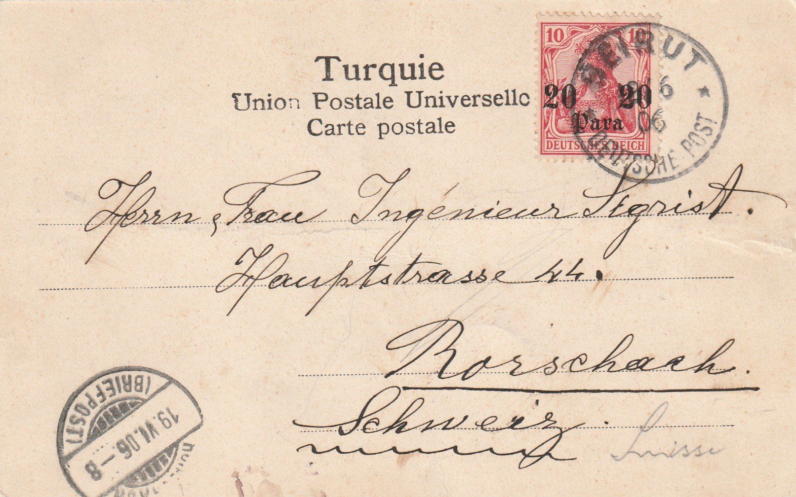 Alle Briefmarken: Deutsche Post 20 Para – Gebraucht aus Rorschacherberg von fratovi2