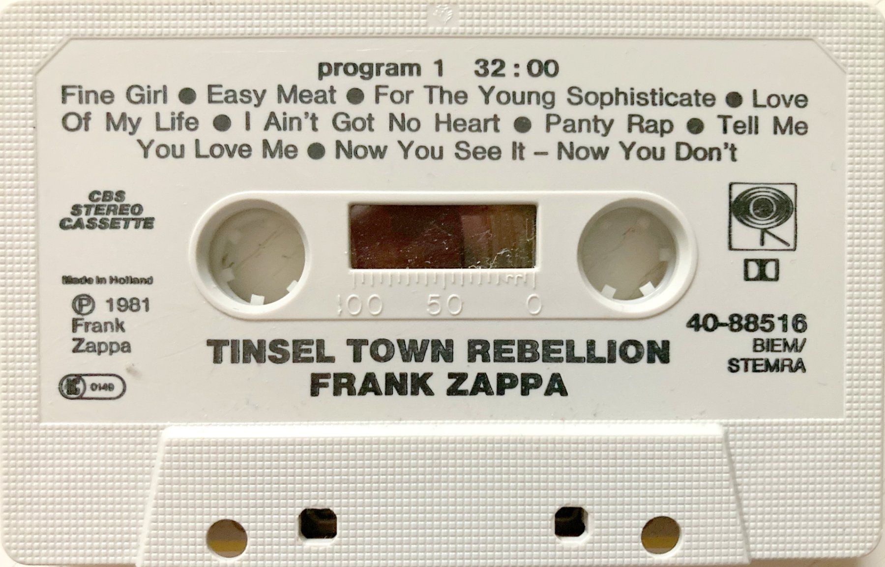 Musicassette: FRANK ZAPPA - TINSEL TOWN REBELLION – Usato da Bottens venduto da hotter-than-hell 2