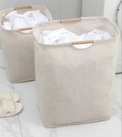 Wäschekorb XL Stoff beige 45x35x65 cm neu mit Griffen