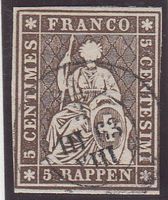 Zunr. 22G / SH 22B4 Strubel sig. Hermann, Basel Stempel