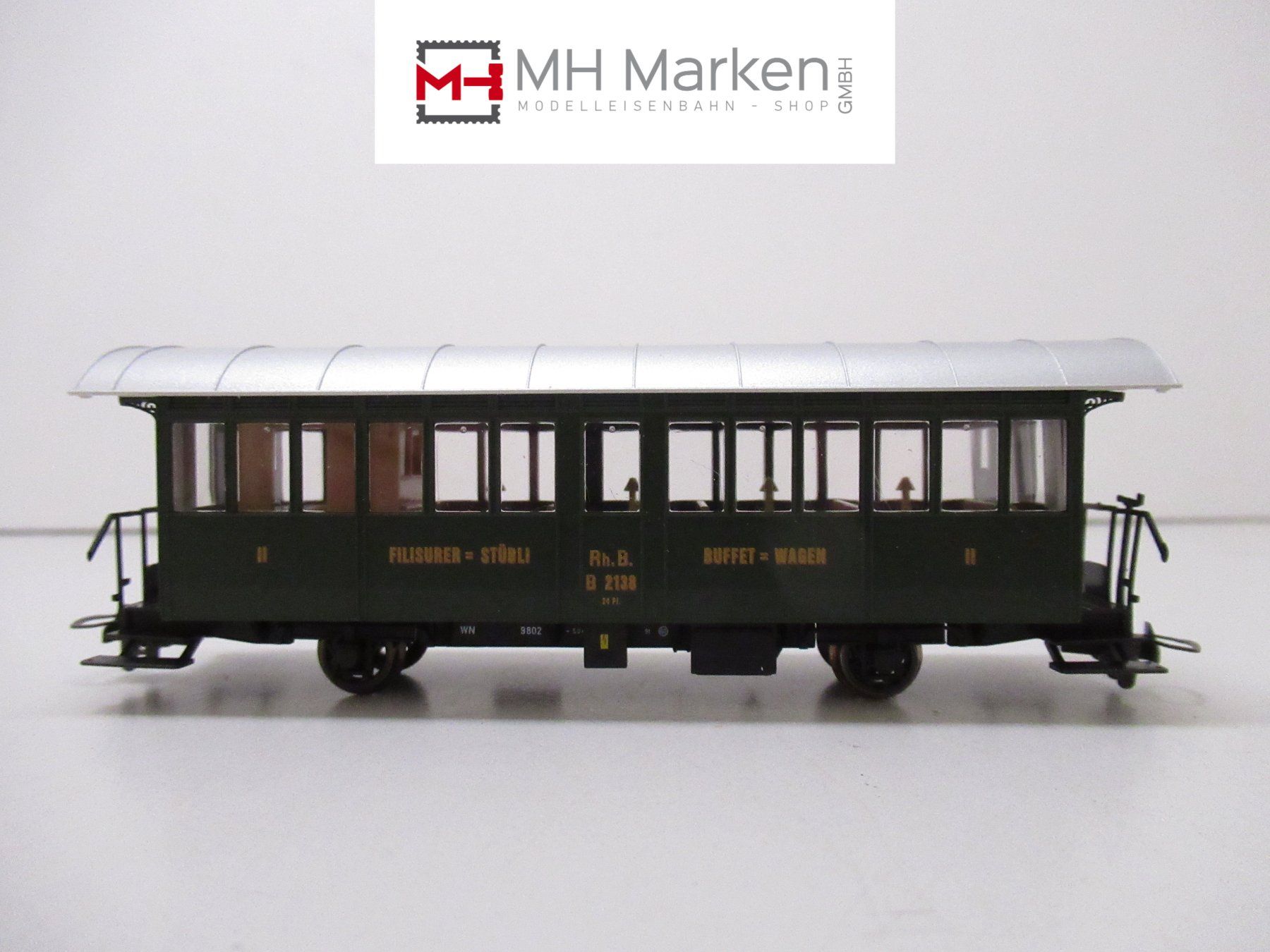 Bemo Modellini di ferrovie: Bemo 3232 148 Historischer Buffetwagen Rhätische Bahn DC H0m – Usato da Basel venduto da mhmarken