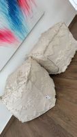 2 Sitzpouf / Hocker Boho Style, Beige