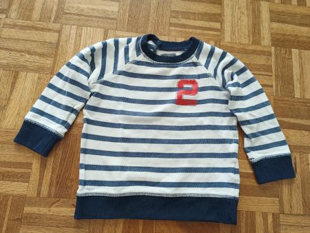 H&M Strickpullover Gr 92 Kinder gestreift blau/weiss, Riss