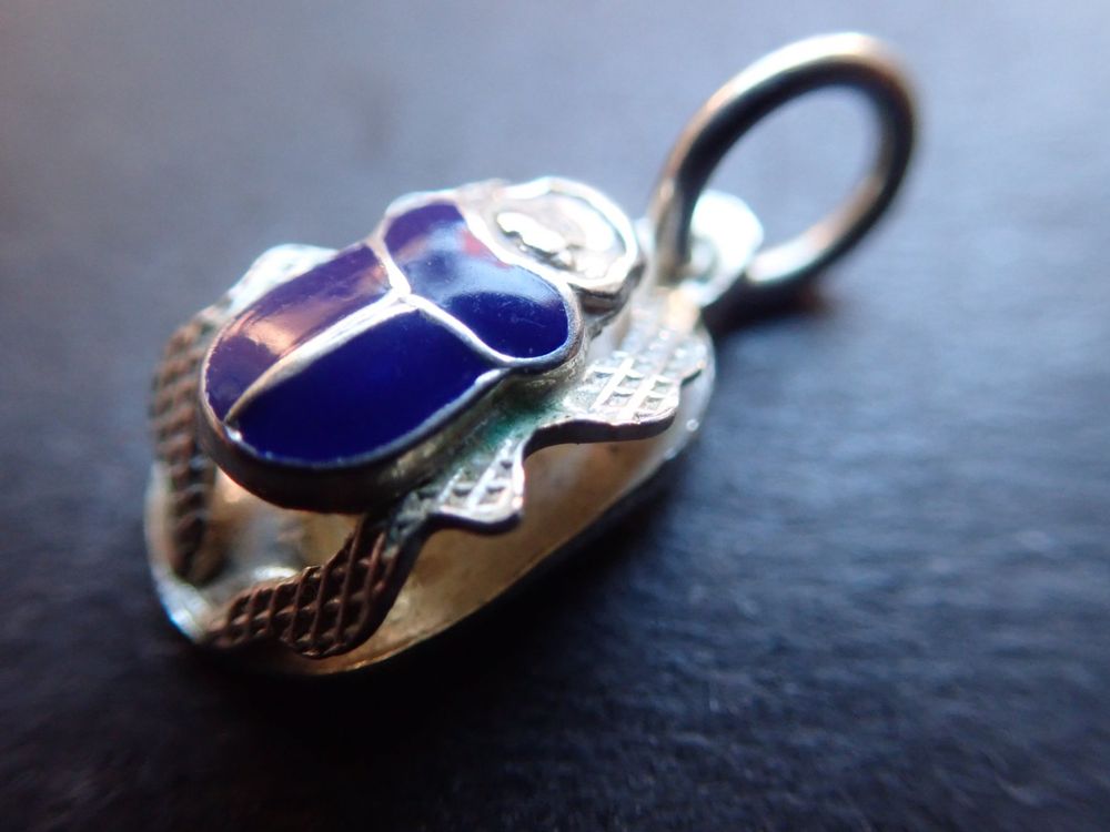 Silberanhänger Skarabäus 925 Mit Hieroglyphen Anhänger (Neu (gemäss